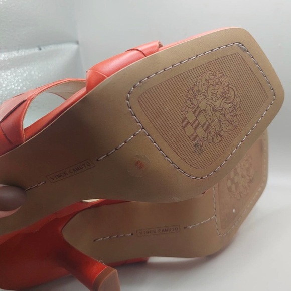 Vince Camuto Red Slides Slip on Heels Women's 8 NWOT Super Comfortable - Picture 5 of 6